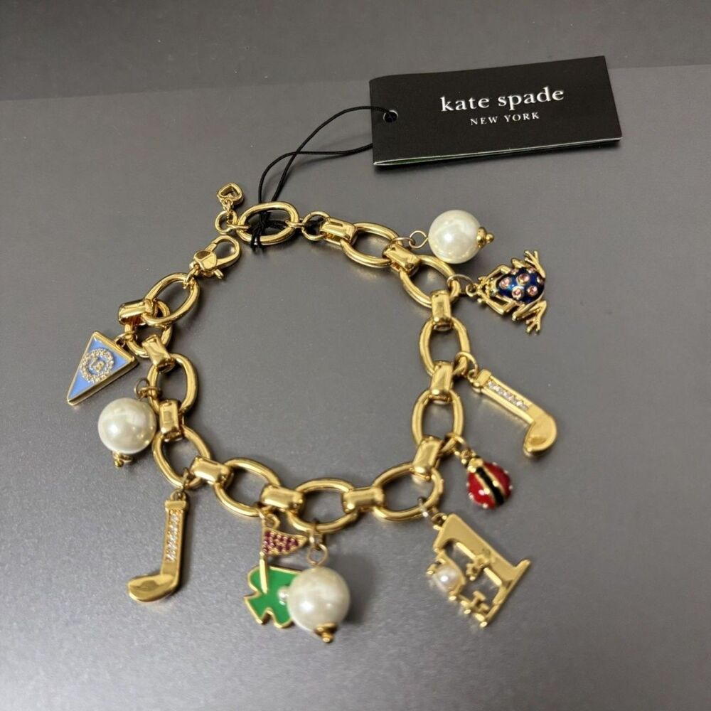 Kate Spade Women's Golf Series Bracelet with Ladybug Frog Pendants
